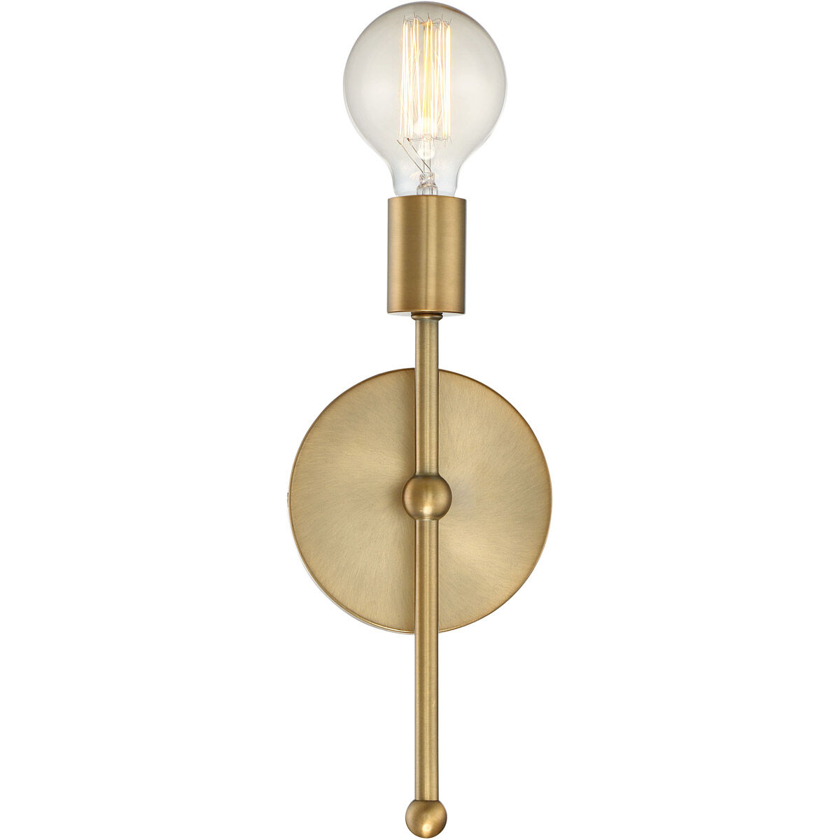 Industrial 1 Light 5.13 inch Natural Brass ADA Wall Sconce Wall Light in Warm Brass